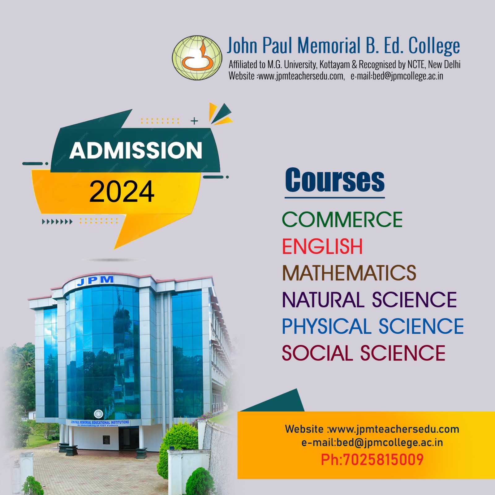 John Paul Memorial B.Ed. College | One of the pioneer institution in the field of teacher education